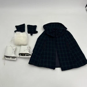 Manicotto ghette mantello a quadri American Girl Samantha pattini da ghiaccio piacevole co ritirato - Foto 1 di 13