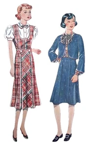 Tuta maglione anni 30 NRA Simplicity 1597 adolescenti 3 pezzi FF taglia 14 pieghe di fabbrica rara NOS - Foto 1 di 9