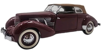 1937 CORD 812 PHAETON COUPE BURGUNDY FRANKLIN MINT 1:24 [79] - Image 1 of 4