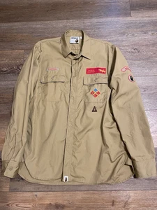 A Bathing Ape “ BAPE “ Relaxed Fit SCOUT Shirt Mens medium Buttom Up MINT - Picture 1 of 4