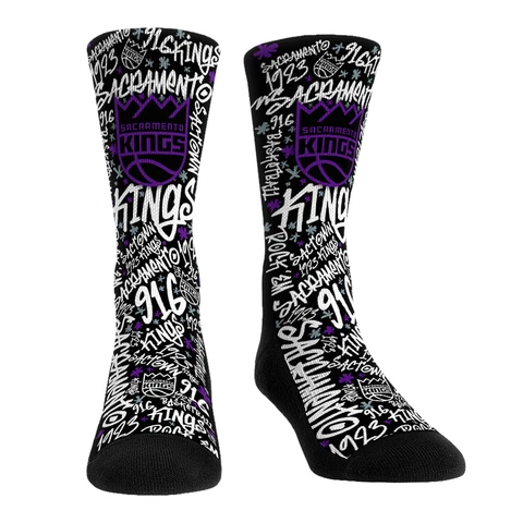 Unisex Rock Em Socks Sacramento Kings Graffiti Crew Socks Cover