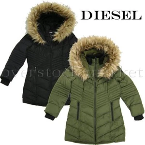 NEW GIRLS DIESEL LONG HOODED PARKA! DETACHABLE FAUX FUR TRIM! VARIETY SZ/CLR - Picture 1 of 6