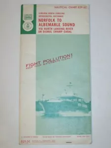 Carta náutica vintage 1973 829-SC NORFOLK a sonido ALBEMARLE ¡VA-NC! - Imagen 1 de 5