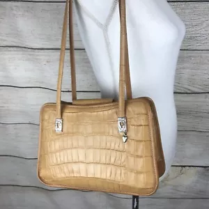 Borsa a tracolla Brighton in pelle marrone fantasia bicolore con chiusura magnetica - Foto 1 di 8