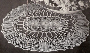 Vintage gehäkeltes Herzstück Deckchen #56 NUR MUSTER - Bild 1 von 1