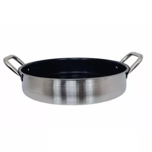 16-1/2" Round Stainless Steel Flat Comal Griddle Pan Grill Tray Cook Non-Stick - Picture 1 of 8
