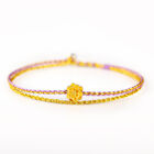 Bracelet tissé lotus pur 999 24K or jaune 3D chanceux femme cadeau