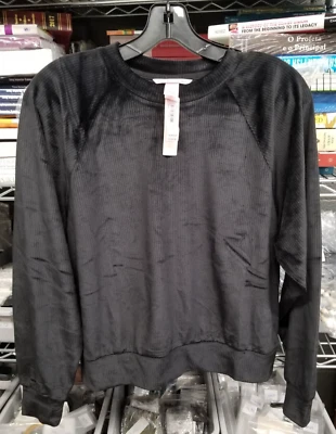 Victoria's Secret 11230645 terciopelo acanalado cuello redondo talla pequeña - negro Foto 1 de 4