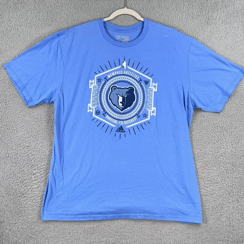 Memphis Grizzlies Shirt Mens XL Adidas Powder Blue Graphic Tee NBA Basketball Cover