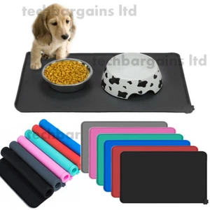 Silicone Pet Feeding Mat Non Slip Pet Food Placemat for Dog Cat Puppy 47x30cm UK - Picture 1 of 58