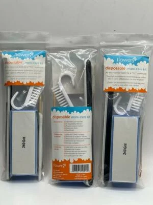 Flowery Disposable Mani-Care Kit for Natural Nails Manicure Set (Pack of 3) - Image 1 of 3