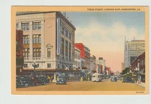 POSTCARD STREET SCENE TEXAS STREET LOOKING EAST SHREVEPORT LOUISIANA - Picture 1 of 2