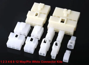 Quality 6.3mm White Mini Connector Kits 1-12 Way/Pin Motorbike Motorcycle Cars  - Picture 1 of 9