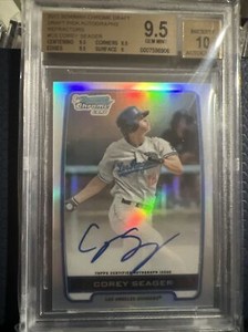 2012 Bowman Chrome Draft Corey Seager Refractor BGS 9.5 Auto 10 Rc Rookie