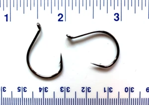 100 Gerry's Tackle Black Wacky Worm Wide Gap Octopus Fish Hooks size 1/0 - Picture 1 of 1