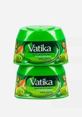 Dabur Vatika Nutrire e Proteggere Crema Capelli Styling Oliva,Henné e Mandorla (Confezione da 2)