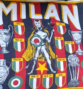 Milan AC Football Il Diavolo (The Devil) Soccer Flag Nylon Italy (H"24 x L26") - Picture 1 of 12