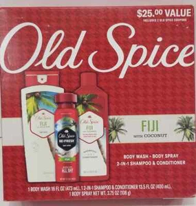 Old Spice Fiji Holiday Gift Set Pack - 3ct (LOC RM G9-3) - Picture 1 of 3