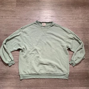 We The Free Womens Sweater XS Green Cotton Crew Neck Soft Casual Lounge Pullover - Picture 1 of 12