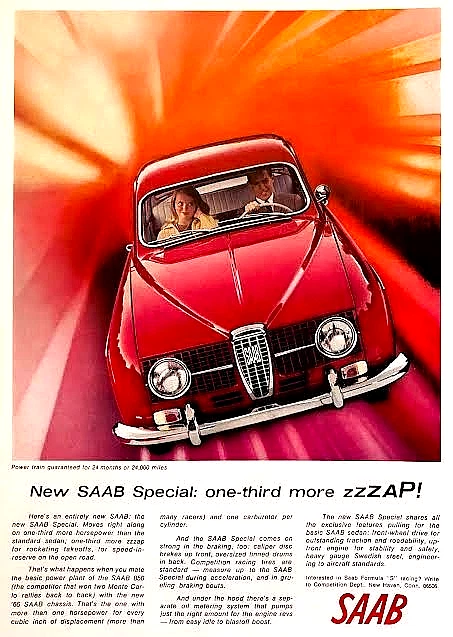 1966 SAAB 96 SPECIAL SEDAN—VINTAGE MAGAZINE ADVERTISEMENT—ORIGINAL '66 PRINT AD - Image 1 of 1