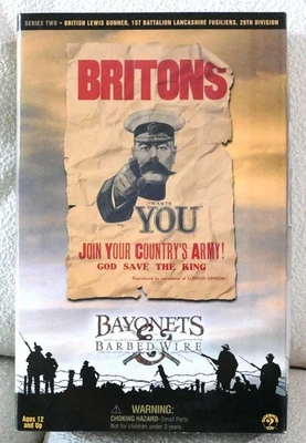 Bayonetas y alambre de púas Sideshow figura 1/6 12" Primera Guerra Mundial británico Lewis Gunner Foto 1 de 3