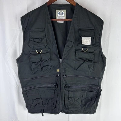 Uncle Milty Vest Mens XL Black Travel Photographer Fishing Safari Utility Cargo - Image 1 of 4