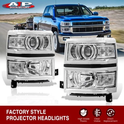 Clear OE Style Projector Head Lights Lamps For 2014-2015 Chevy Silverado 1500 - Image 1 of 4