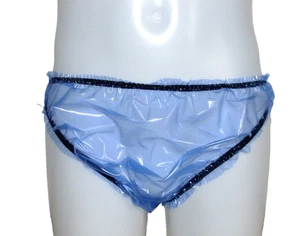 PVC Sissy Briefs ABDL PVC U Like Vinyl Panties Plastic Underwear Clear Pants - Picture 1 of 5