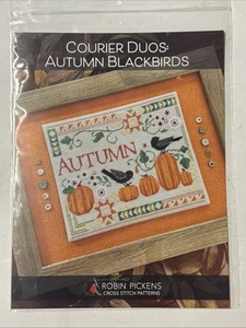 Robin Pickens Cross Stitch Patterns, Courier Duos: Autumn Blackbirds - Bild 1 von 2