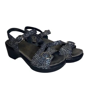 Dansko Sandi Shagreen Buckle Heel Strap Sandals Size 36 / 6 - Picture 1 of 10