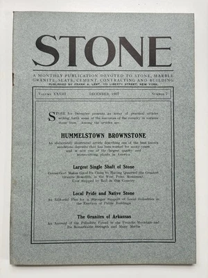 1907 STONE Trade Magazine Architectural Quarry Marble Building Mason Brown Ad - Image 1 of 4