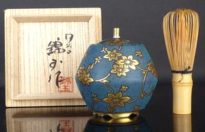 Japanese Vintage Kutani Ware Incense Burner Ornament φ3.7×H3.9inch With Box FS - Picture 1 of 19