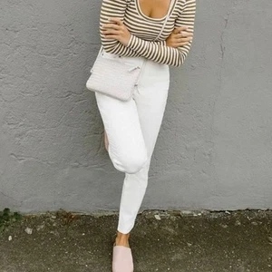 Piastrella jeans Madewell vita alta The Curvy perfetta vintage bianca taglie forti 14W nuova con etichette - Foto 1 di 13