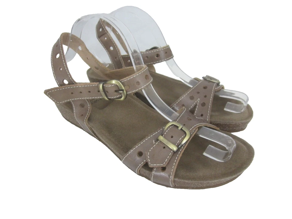 Springstep L Artiste Womens 9 Techinc Taupe Gray Leather Ankle Strap Sandals 40 - Image 1 of 4