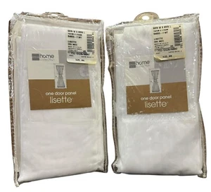 JCPenny Home Collection Door Panel Cool White Set Of 2 Panels Lisette 60x69 NWT - Picture 1 of 4