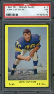 1960 Bell Brand Potato Chips #11 John LoVetere PSA 7 Los Angeles Rams - Imagen 1 de 1