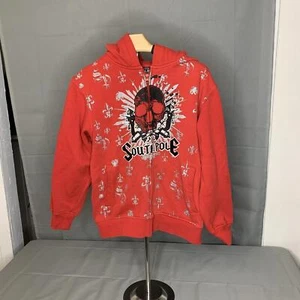 VTG Y2K Southpole Classic Stitched Red Full Zip 12-14 Hoodie Hip-hop - Picture 1 of 6