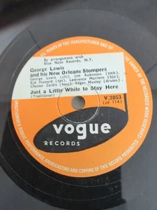 GEORGE LEWIS AND HIS NEW ORLEANS STOMPERS JUST A LITTLE WHILE TO STAY HERE 78RPM - Bild 1 von 4