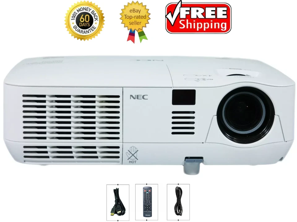 NEC V300W DLP WXGA Projector 3000 ANSI 1080i HD PC 3D Ready HDMI w/bundle - Image 1 of 4
