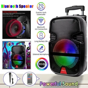PA Audio System 8" Bluetooth Lautsprecher Subwoofer Mikrofon Fernbedienung Party - Bild 1 von 11