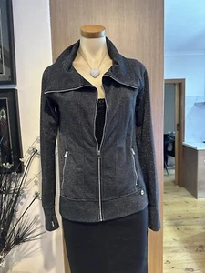 Lorna Jane Ladies Zip Up Jacket, Black & Silver, Size S - Picture 1 of 10