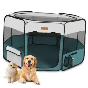 Dog Playpen, Portable Pet Play Pen for Cat, Puppies, Rabbits, X-Large Blue - Picture 1 of 7