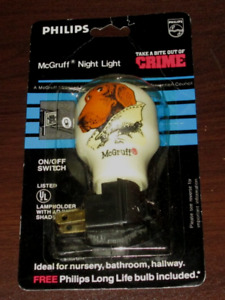 Vintage 1989 NOS McGruff The Crime Hound Dog Night Light Philips RARE Sealed 