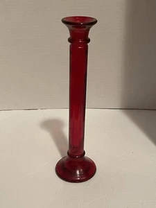 Vidrios San Miguel handmade Recycled Glass Spain red flashing candlestick vase - Picture 1 of 6