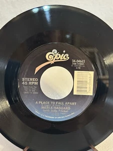 Vintage 45 Records Merle Haggard “A Place To Fall Apart, 1984 - Picture 1 of 2