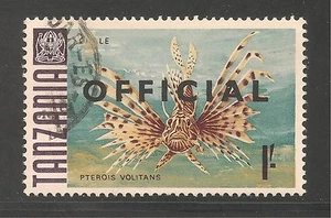 Tanzania #O15 (A4)  VF POSTAL USED - 1973 1sh Turkeyfish - Fish - Official   - Picture 1 of 1