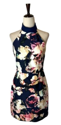 Vestido Finders Keepers Feminino XS Azul Estampa Floral Decote Halter Illuminati Mini - Imagem 1 de 4