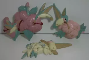 Hummingbird Floral Wall Art Plaques Set Of 3 - Picture 1 of 2