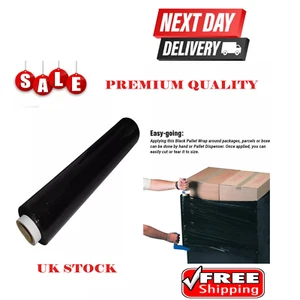 STRONG ROLL BLACK PALLET STRETCH SHRINK WRAP CAST PARCEL PACKING CLING FILM - Picture 1 of 2