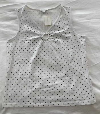 CHARTER CLUB Women Thin Stretch Comfy Cotton/Spandex Tank Top Medium - Image 1 of 4